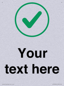 Custom plain background, green tick in circle sign